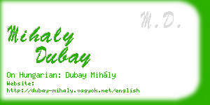 mihaly dubay business card